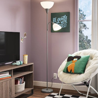 Lampa stojąca z lampką do czytania