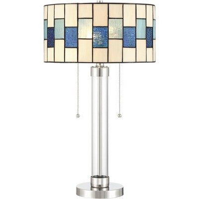 lampa stołowa z barwionego szkła