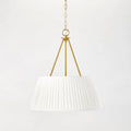 Wisząca lampa z plisowanym białym kloszem