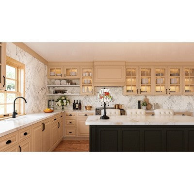 Czarna lampka stołowa z dwoma źródłami