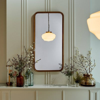 Regulowana mleczna lampa sufitowa mosiądz