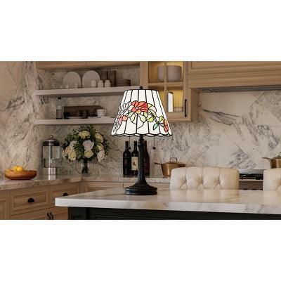 Czarna lampka stołowa z dwoma źródłami