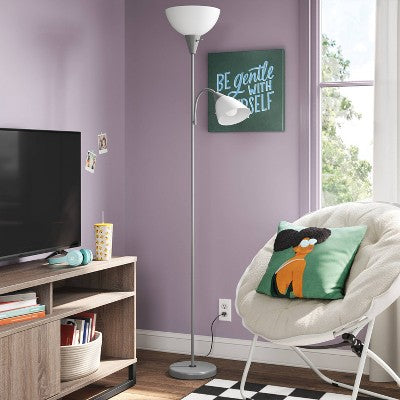 Lampa stojąca z lampką do czytania