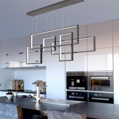 Linearny żyrandol LED brąz