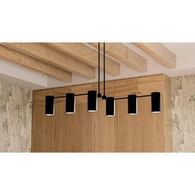Czarna lampa liniowa Foreland 6x