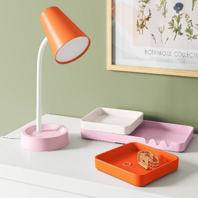 Kolorowa lampka biurkowa pomarańczowo-różowa