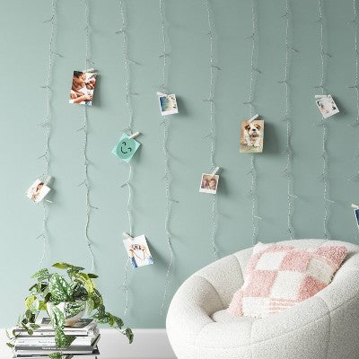 Kurtyna świetlna LED z klipsami biała